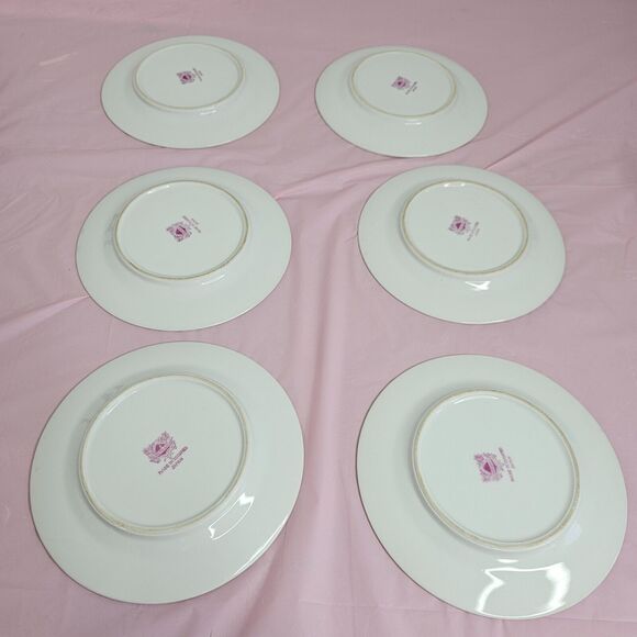 Vintage Set 6 Maruichi China Dinner Plates 6" Replacements Rose Discontinued - Picture 4 of 9